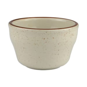 192-DSD4 3 7/8" Round Desert Sand Bouillon Cup - Speckled, (1) Brown Bands