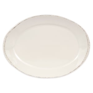 192-FH509 13 5/8" x 10" Oval Farmhouse Platter - Porcelain, Cream White