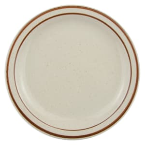 192-DSD8 9" Round Desert Sand Plate - Speckled, (2) Brown Bands