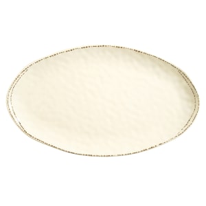 192-FH560MEL 20 1/2" x 11 1/2" Oval Farmhouse Platter - Melamine, Cream White