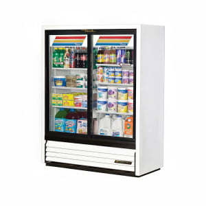True GDM-41SL-60-HC-LD 47 1/8&quot; GDM Series Two Section Glass Door Merchandiser - (2) Sliding Doors, White &amp; Black, 115v