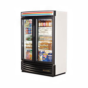 True GDM-35SL-RF-HC-LD 39 3/4&quot; GDM Series Two Section Glass Door Merchandiser - (2) Left/Right Hinge Doors, White &amp; Black, 