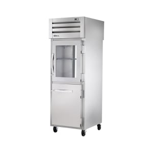 598-STG1RPT1HG1HS1G 27 1/4" One Section Pass Thru Refrigerator, (2) Glass Doors, (1) Solid D...