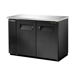 598-TBB2448 49 1/8" Bar Refrigerator - 2 Swinging Solid Doors, Black, 115v