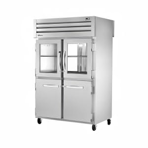 598-STA2RPT2HG2HS2G 52 3/5" Two Section Pass Thru Refrigerator, (4) Glass Doors, (2) Solid D...