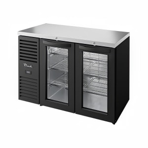 598-TBR48RISZ1LBGG1 48" Bar Refrigerator - Swinging Glass Doors, Black, 115v