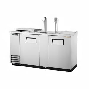 598-TDD3CTS 69" Kegerator Beer Dispenser w/ (3) Keg Capacity - (2) Columns, Stainless, 115v