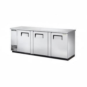 True TBB-4-S-HC 90 3/8&quot; Bar Refrigerator - 3 Swinging Solid Doors, Stainless, 115v