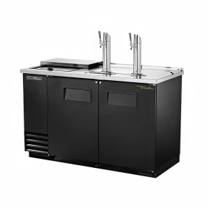 598-TDD2CT 59" Kegerator Beer Dispenser w/ (2) Keg Capacity - (2) Columns, Black, 115v