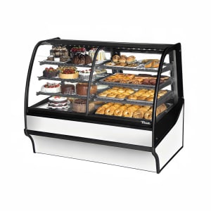 598-TDMDZ59GEGESW 59 1/4" Full Service Dual Zone Bakery Case w/ Curved Glass - (4) Levels, 115v