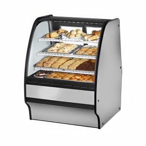 598-TGMDC36SCSCSW 36 1/4" Full Service Dry Bakery Case w/ Curved Glass - (4) Levels, 115v