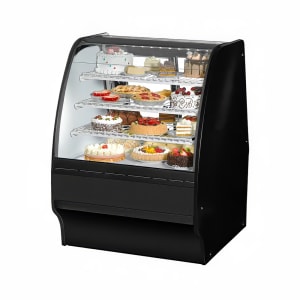 598-TGMR36SCSCBW 36 1/4" Full Service Bakery Case w/ Curved Glass - (4) Levels, 115v