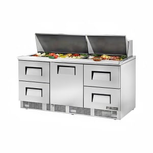 598-TFP7230MD4DL 72" Sandwich/Salad Prep Table w/ Refrigerated Base, 115v