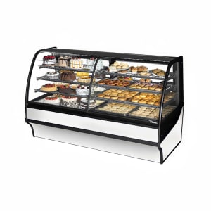 598-TDMDZ77GEGESW 77 1/4" Full Service Dual Zone Bakery Case w/ Curved Glass - (4) Levels, 115v