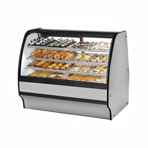 598-TGMDC59SCSCSW 59 1/4" Full Service Dry Bakery Case w/ Curved Glass - (4) Levels, 115v