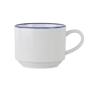 106-5305734 3 oz Bistro Cup - Porcelain, Blue Pinstripe