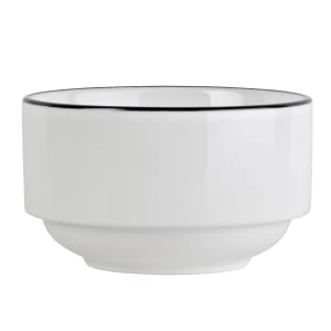 106-5305861 9 1/2 oz Bistro Cup - Porcelain, Black Pinstripe