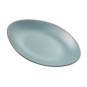 614-BM213TL 13 1/2" x 8 1/2" Oval Melamine Dinner Plate - Teal