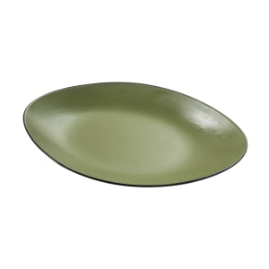 614-BM211GR 11 1/2" x 7" Oval Melamine Dinner Plate - Green