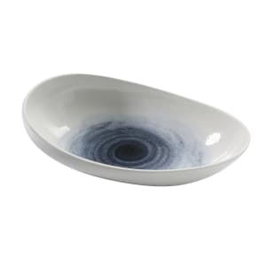 614-UN411 Boat Shaped Universe Plate - 11 1/2" x 7 1/2", China, Blue