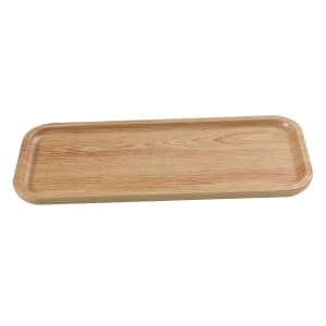 614-WD2213 Rectangular Melamine Dinner Plate - 12 7/8" x 5", Golden Oak