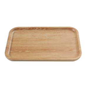 614-WD2212 Rectangular Melamine Dinner Plate - 11 3/4" x 7 1/2", Golden Oak