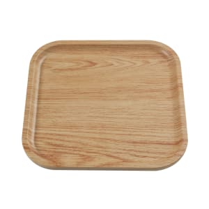 614-WD2110 9 3/4" Square Melamine Dinner Plate, Golden Oak