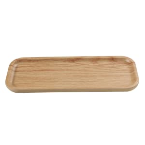 614-WD2211 Rectangular Melamine Dinner Plate - 11 3/4" x 4 1/2", Golden Oak