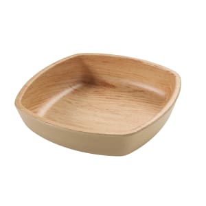 614-WD2308 25 oz Square Melamine Bowl, Golden Oak