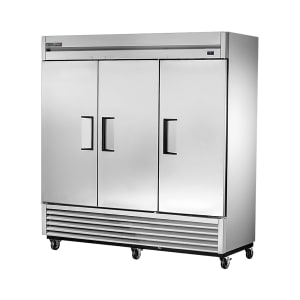598-TS72F 78" Three Section Reach In Freezer, (3) Solid Doors, 115v