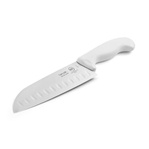 383-5248375 7" Santoku Knife w/ White Nylon/Silicone Handle, High Carbon German Steel