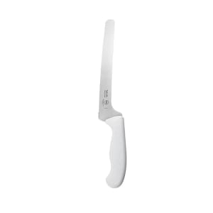 383-5248369 10" Bread Knife w/ White Nylon/Silicone Handle, High Carbon German Steel