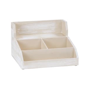 151-2019113 Condiment Organizer w/ (4) Bins, 15" x 14 1/2" x 9 1/4"H, Rustic Pine