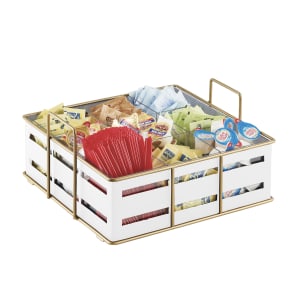 151-2209315 Condiment Organizer w/ (9) Bins, 11 3/4" x 11 1/2" x 6"H, White