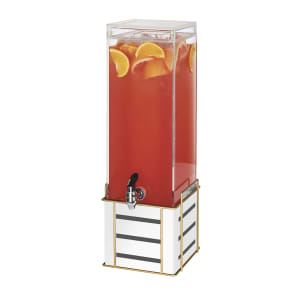 151-22090315 3 gal Beverage Dispenser w/ Ice Chamber - Acrylic Container, White Steel Base