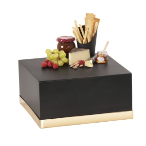 151-221276116 14" Square Cube Riser - 6"H, Metal, Black/Gold
