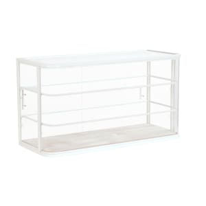 151-22416113 3 Tier Pastry Display Case - 42" x 18 1/2" x 23"H, Pine Wood/ White Metal