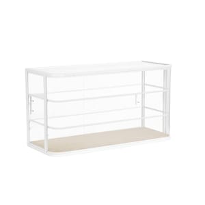 151-2241671 3 Tier Pastry Display Case - 42" x 17" x 23"H, Pine Wood/ White Metal