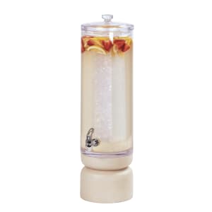 151-224413113 3 gal Beverage Dispenser w/ Ice Chamber - Acrylic Container, White-Washed Pine Wood Base