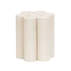 151-224537BASE 6" Round Pedestal Riser - 7"H, Pine Wood, White-Washed