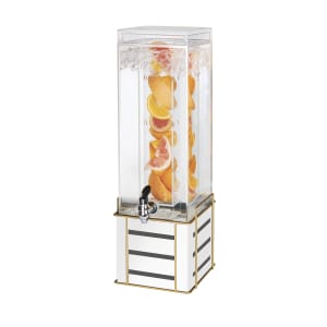 151-220903INF15 3 gal Beverage Dispenser w/ Infusion Chamber - Acrylic Container, White Steel Base