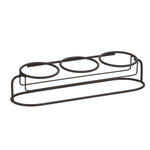 151-226021613 Rectangular 3 Compartment Condiment Jar Display - Clear/Black