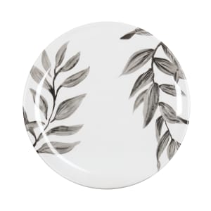 151-2235110118 10" Round Melamine Dinner Plate, White/Black