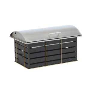 151-2263090 8 qt Rectangular Chafer w/ Hinged Lid & Chafing Fuel Heat