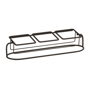 151-22802313 Rectangular 3 Compartment Condiment Jar Display - Clear/Black
