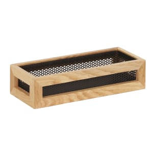 151-229023115 Rectangular 3 Compartment Condiment Jar Display - Clear/Black