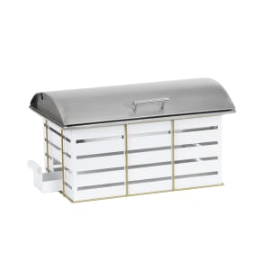 151-2263015 8 qt Rectangular Chafer w/ Hinged Lid & Chafing Fuel Heat
