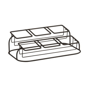 151-22802613 Rectangular 6 Compartment Condiment Jar Display - Clear/Black