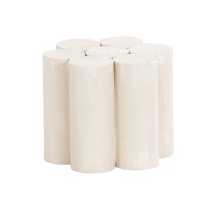 151-224535BASE 6" Round Pedestal Riser - 5"H, Pine Wood, White-Washed