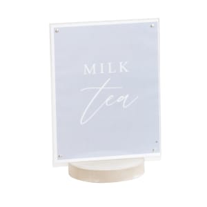 151-22801811113 11" Tabletop Sign Holder - Pine Wood, White-Washed